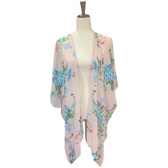 DANIEL RAINN Floral Open Front Kimono Size M/L - Picture 1 of 7